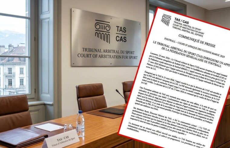 Tribunal arbitral du sport : évolution majeure dans l&rsquo;affaire Maroc-Sénégal