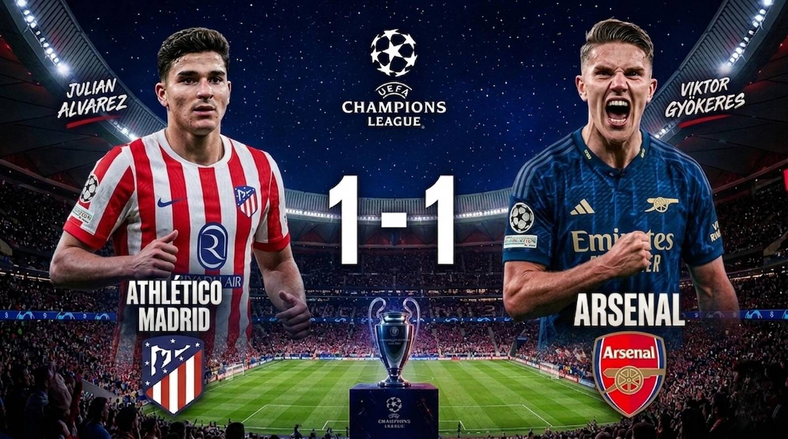 Suspense total entre l&rsquo;Atlético et Arsenal après un duel tactique au Metropolitano