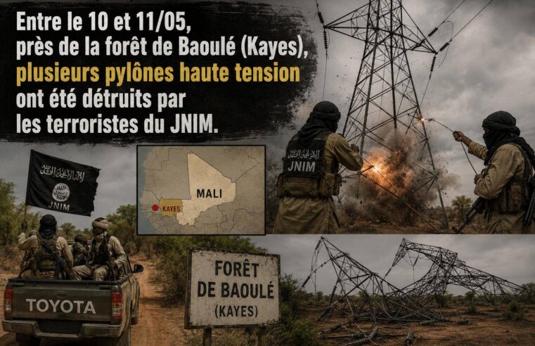 Mali : sabotage des pylônes électriques à Bamako, le JNIM défie l&rsquo;armée et ses alliés russes