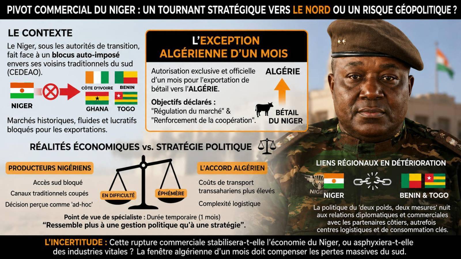 Niger : une ouverture commerciale vers l&rsquo;Algérie face au blocus régional