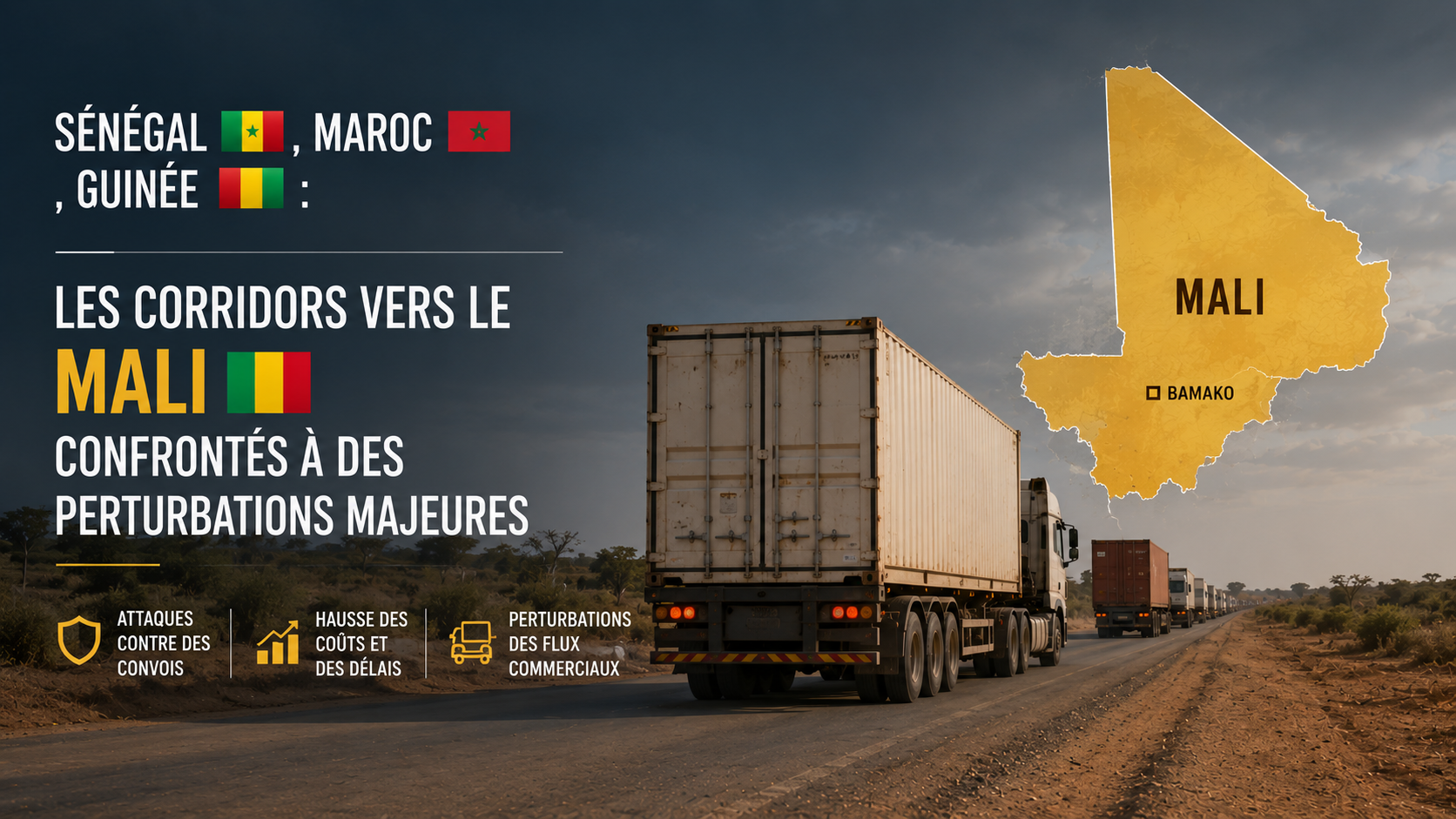 Transport vers le Mali : les corridors sénégalais, marocains et guinéens sous tension