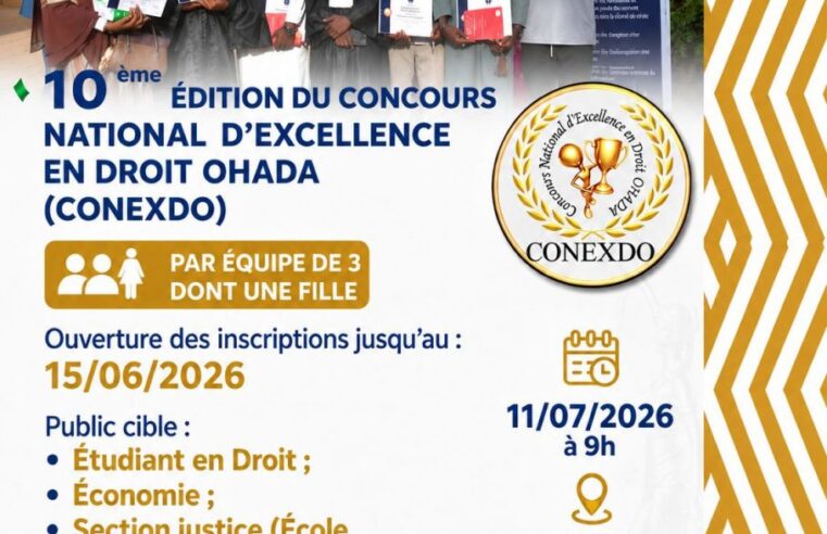 Meilleur étudiant en droit ohada 2026 : concours à Niamey