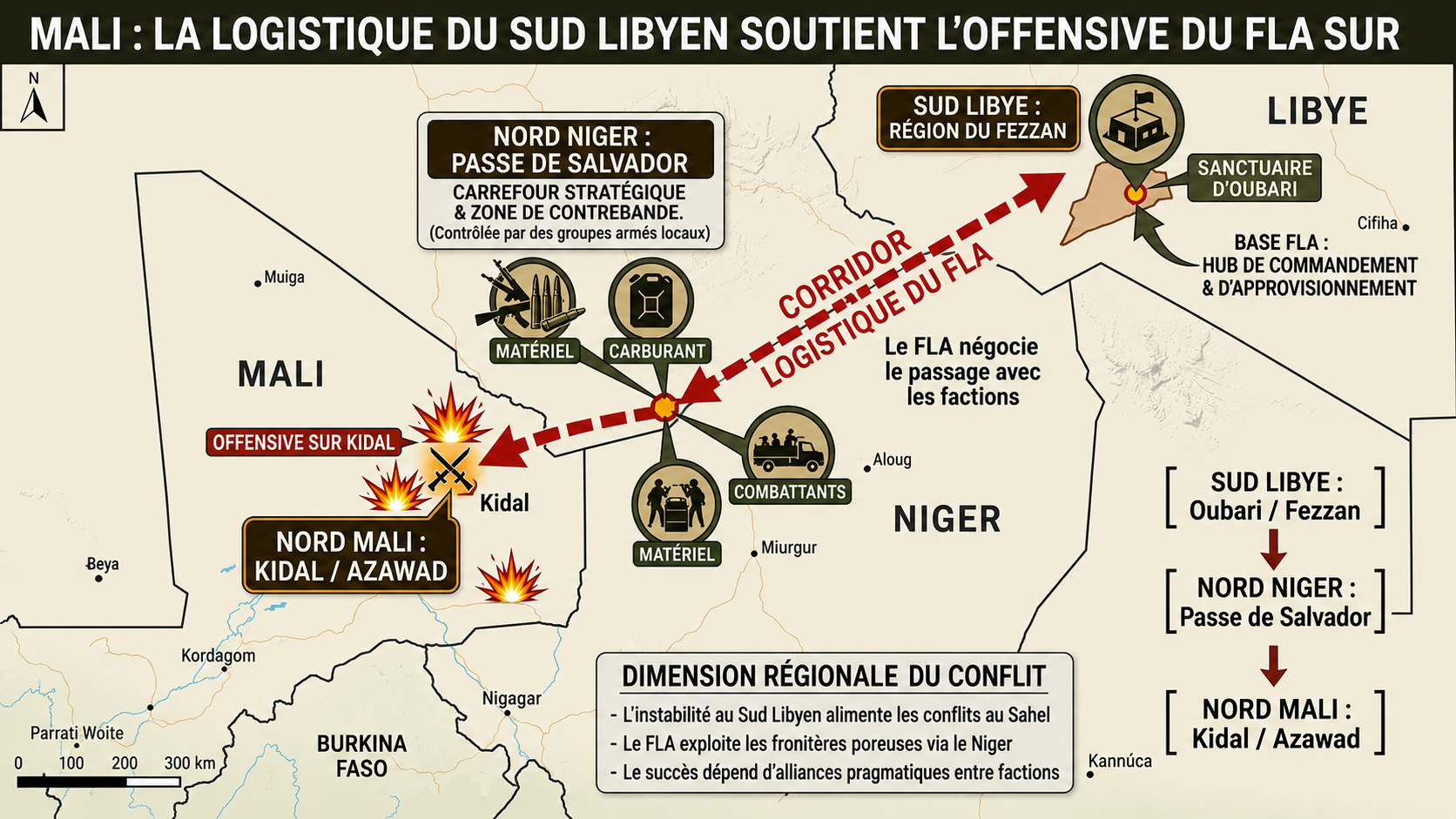 Base arrière libyenne pour l&rsquo;offensive sur Kidal