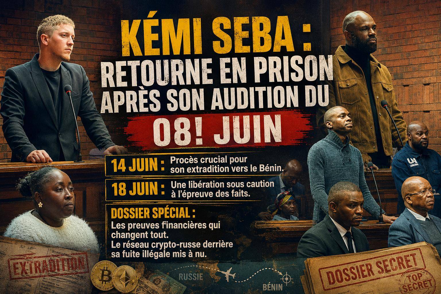 Financements russes en cryptomonnaies : Kemi Seba reste en détention à Pretoria
