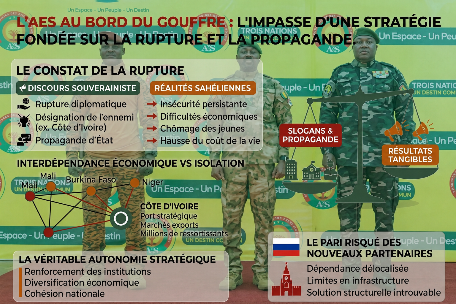 L&rsquo;alliance des États du Sahel face à l&rsquo;impasse : souveraineté et réalités économiques sous tension