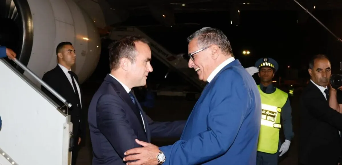 Sébastien Lecornu et Aziz Akhannouch lors d'une rencontre diplomatique