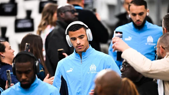 Mason Greenwood, attaquant anglais lors d'un match avec l'OM