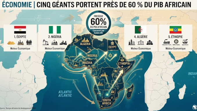 Carte des principales économies africaines