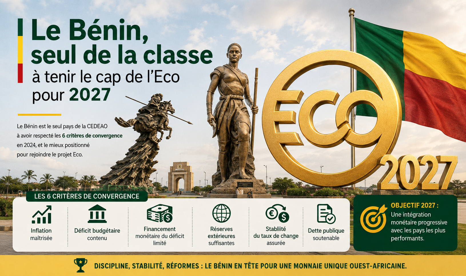 Le Bénin en tête pour l&rsquo;intégration à l&rsquo;eco en 2027