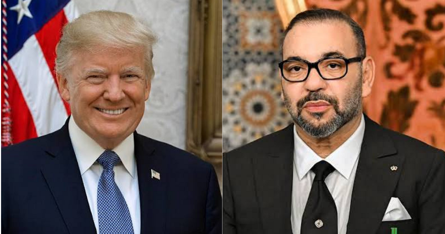 Donald Trump et Mohammed VI discussing la souveraineté marocaine sur le Sahara occidental
