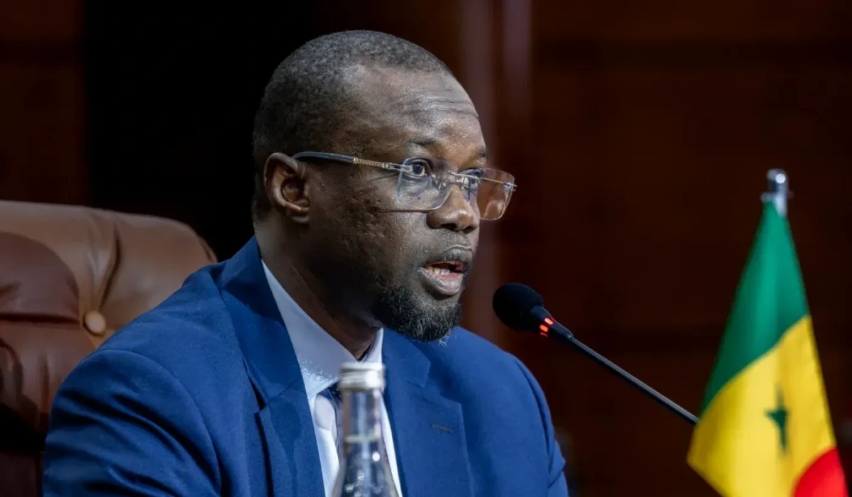 Ousmane Sonko s’exprime lors d’un meeting à Linguère