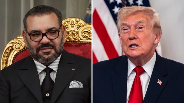 Le roi Mohammed VI et Donald Trump lors d'une rencontre officielle