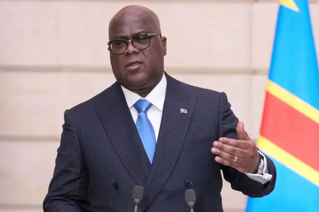 Félix Tshisekedi s'exprime lors d'une conférence