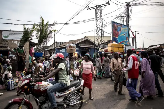 Vue animée d'une intersection à Goma